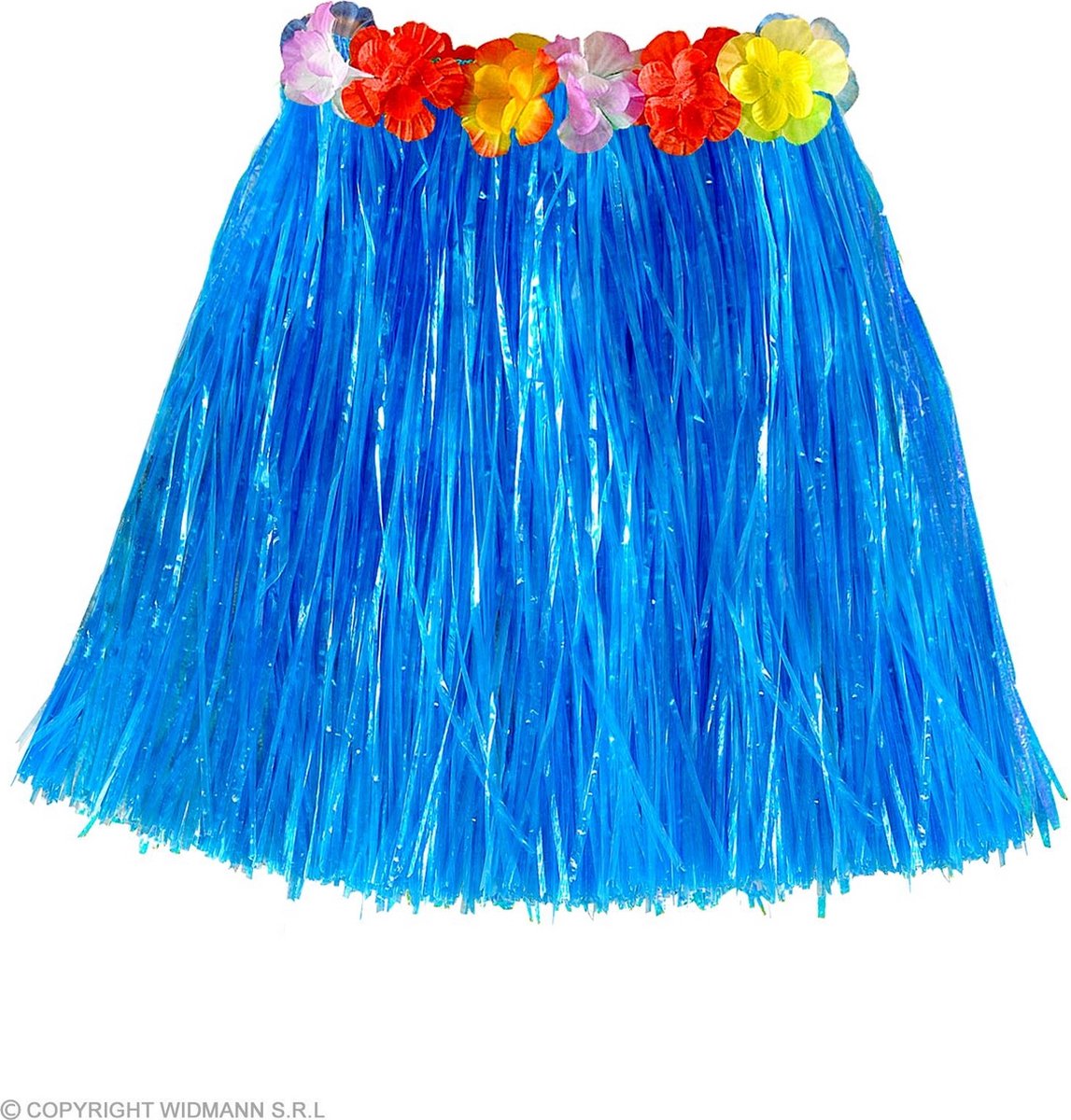 Hawaii & Carribean & Tropisch Kostuum | Leilana Mini Hawairokje 45 Centimeter Blauw Vrouw | One Size | Carnaval kostuum | Verkleedkleding